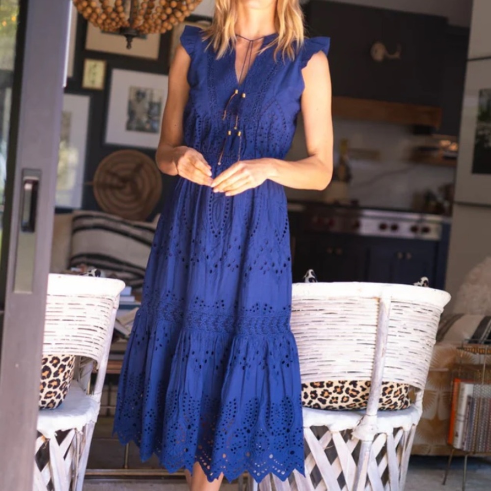 Bell Lani Tiered Eyelet Midi Dress